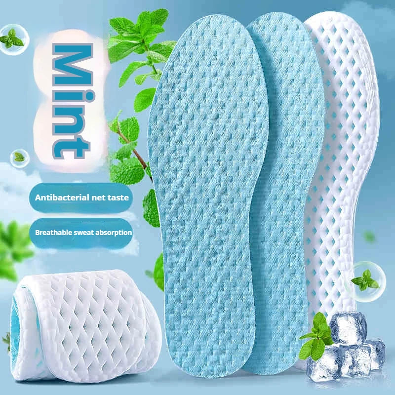 Atmungsaktive Memory Foam Einlegesohlen für Herren – Sommer-Schuhsohlen mit Stoßdämpfung für Laufen & Sport Kaufschwan® Blau EU35-36
