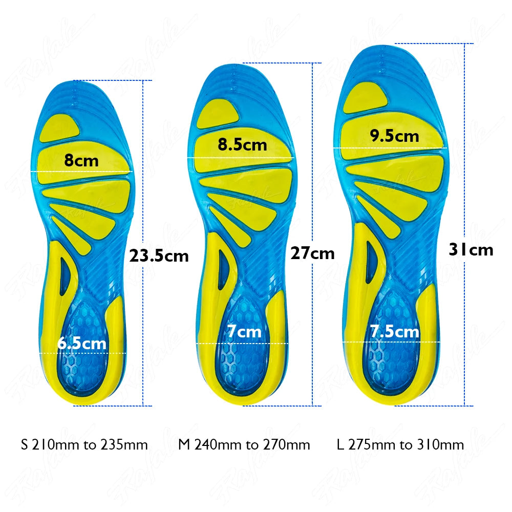 Silikon Gel Sport Einlegesohlen | Rutschfeste Orthopädische Schuhsohlen mit Stoßdämpfung & Fußmassage für Damen und Herren Kaufschwan®