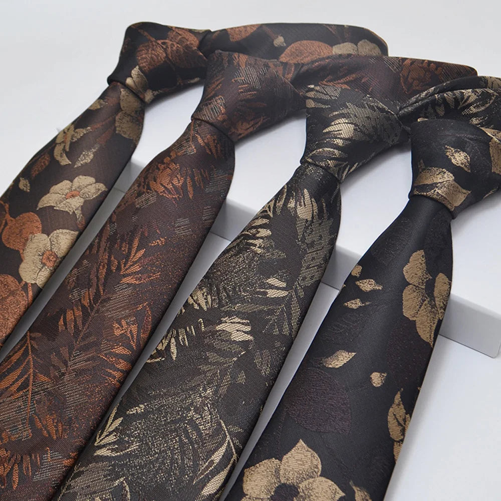 Herren Jacquard-Krawatte 8 cm – Hochwertige Krawatte mit Punkt- & Blumenmuster | Elegantes Accessoire für Business, Büro & Hochzeit Kaufschwan®