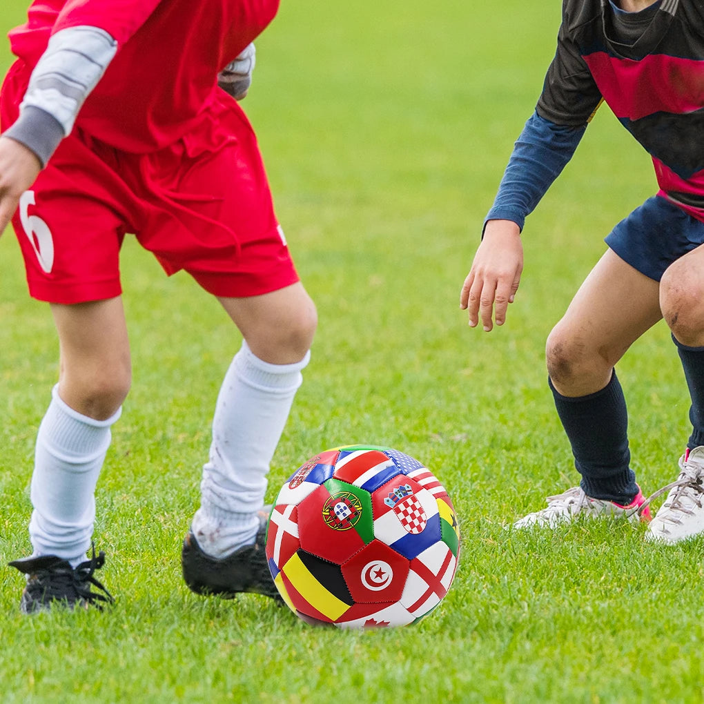 Professioneller Fußball Größe 5 – Rot-Grün Trainings- & Matchball | Langlebiger Ball für Indoor- & Outdoor-Spiele Kaufschwan®