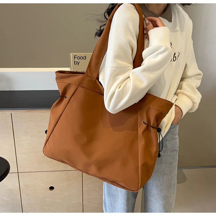 Casual Fashion Tote Bag mit Großer Kapazität – Damen Schultertasche für Reisen & Alltag | Ästhetische Handtasche mit Kordelzug Kaufschwan®
