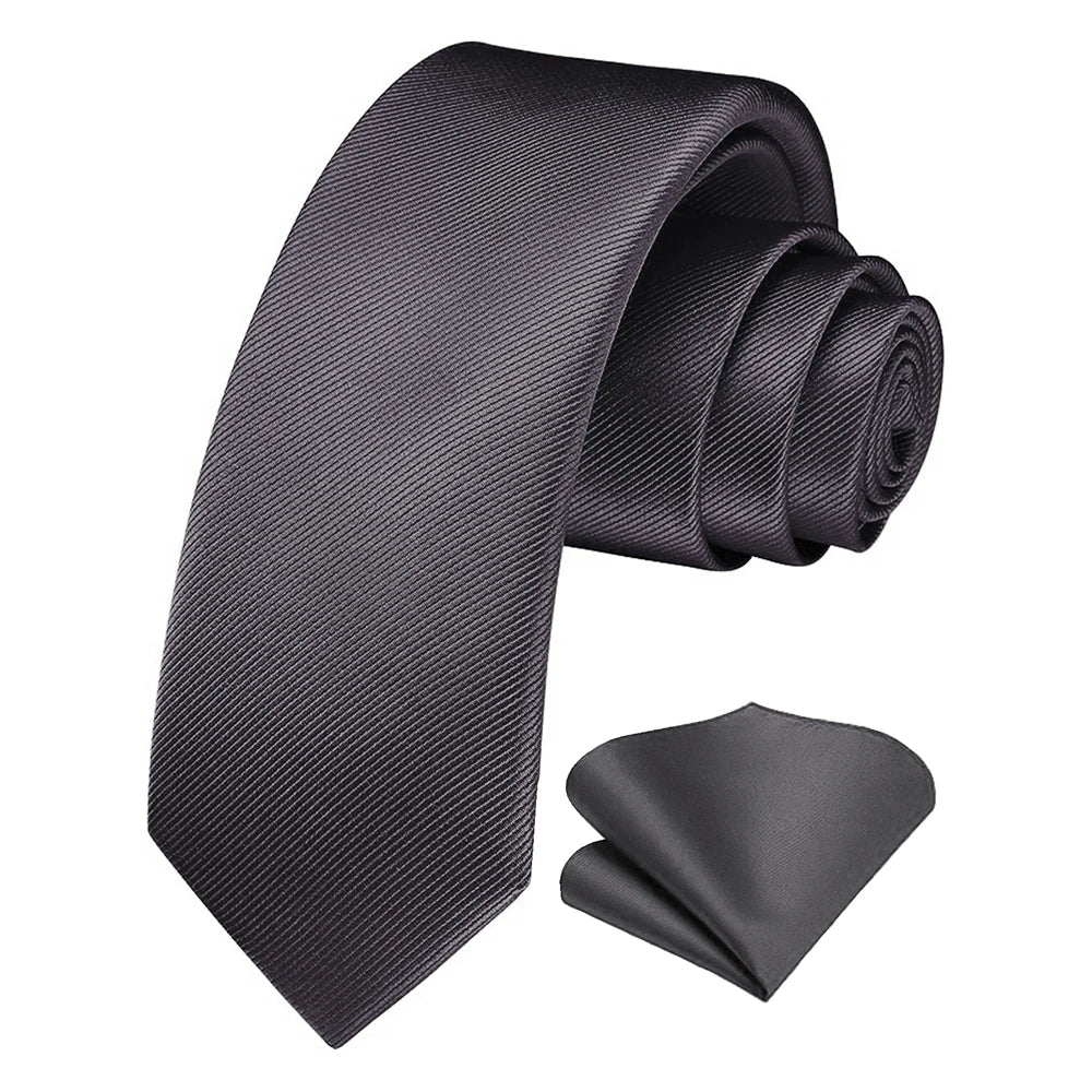 Herren Seidenkrawatten-Set – 6 cm Schmale Krawatte mit Passendem Einstecktuch | Elegantes Geschenk für Hochzeit, Business & Formelle Anlässe