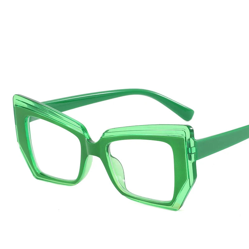 Computer Glasses Frame Women Men Anti Blue Light Polygon Special-Shaped Eyewear Blocking Glasses Optical Spectacle Eyeglass Kaufschwan® Multi Grün