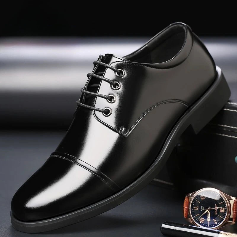 Herren Schnürschuhe mit Runder Spitze – Klassische Business- & Freizeitschuhe | Elegante Lederschuhe für Frühjahr & Herbst Kaufschwan®