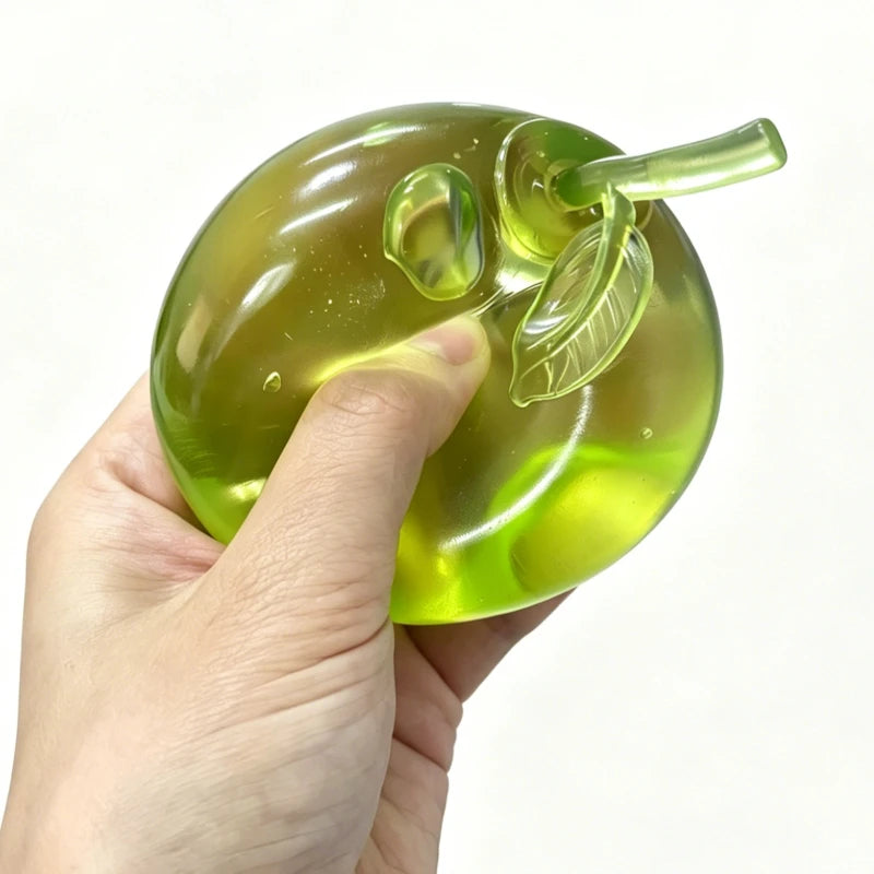 Grüner Apfel-Squishy – Weiches Transparentes Slow-Rising Sensorik- & Fidget-Knautschspielzeug für Entspannung, Stressabbau & Schreibtisch Kaufschwan® Grün