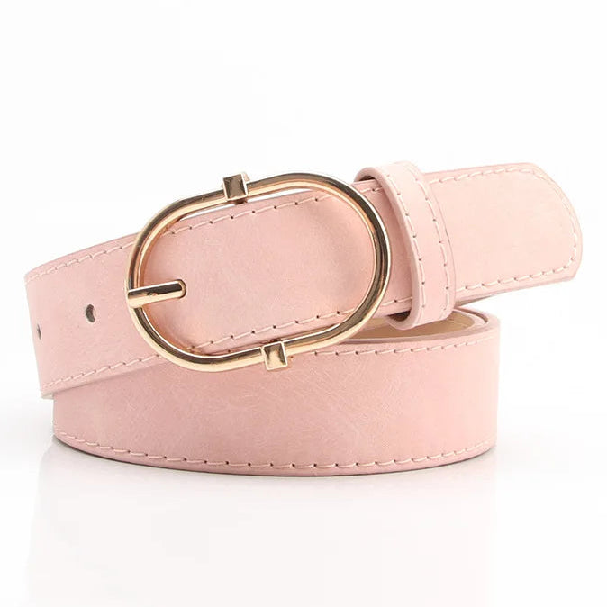 Damen Gürtel aus PU-Leder – 2,8×106 cm Schlichtes Nadelverschluss Design | Modischer Koreanischer Stil Taillengürtel für Jeans, Hosen & Kleider