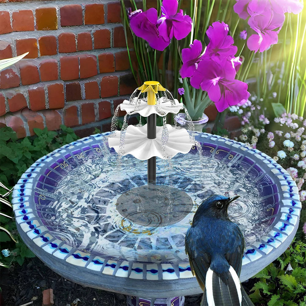 3-Stufige Solar-Vogelbad-Brunnenpumpe mit Solarpanel – Solar-Wasserbrunnen | Multifunktionales Wasserspiel für Hof, Terrasse & Balkon Kaufschwan®