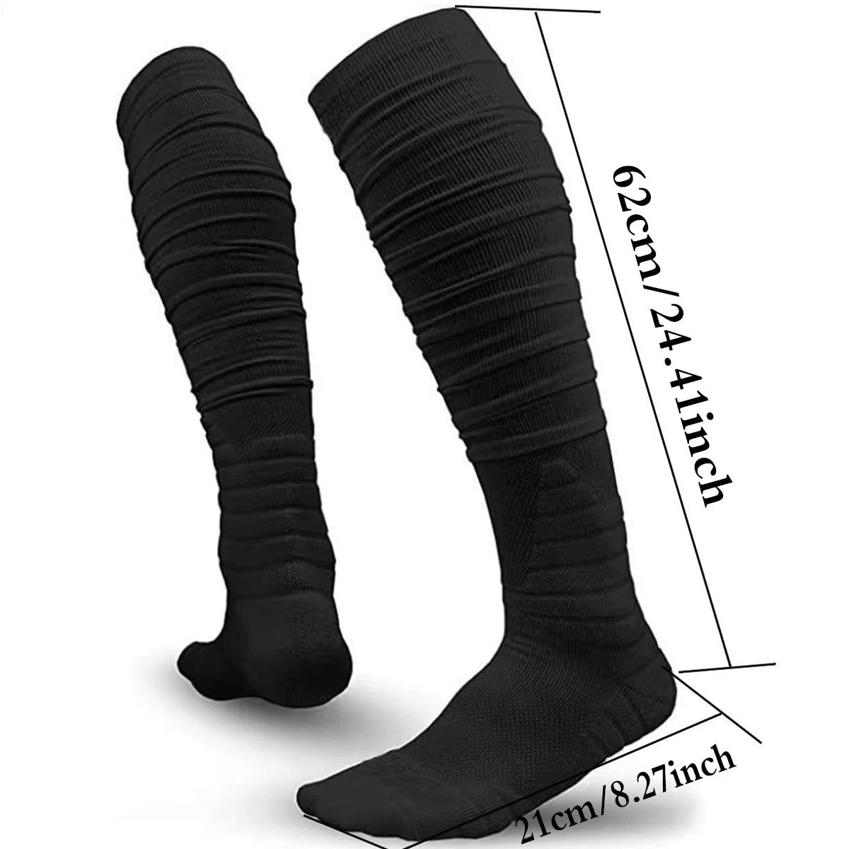 1 Paar Scrunch Fußballsocken – Rutschfeste Extra Lange Sportsocken für Herren | Fußball, Rugby & Training Kaufschwan®