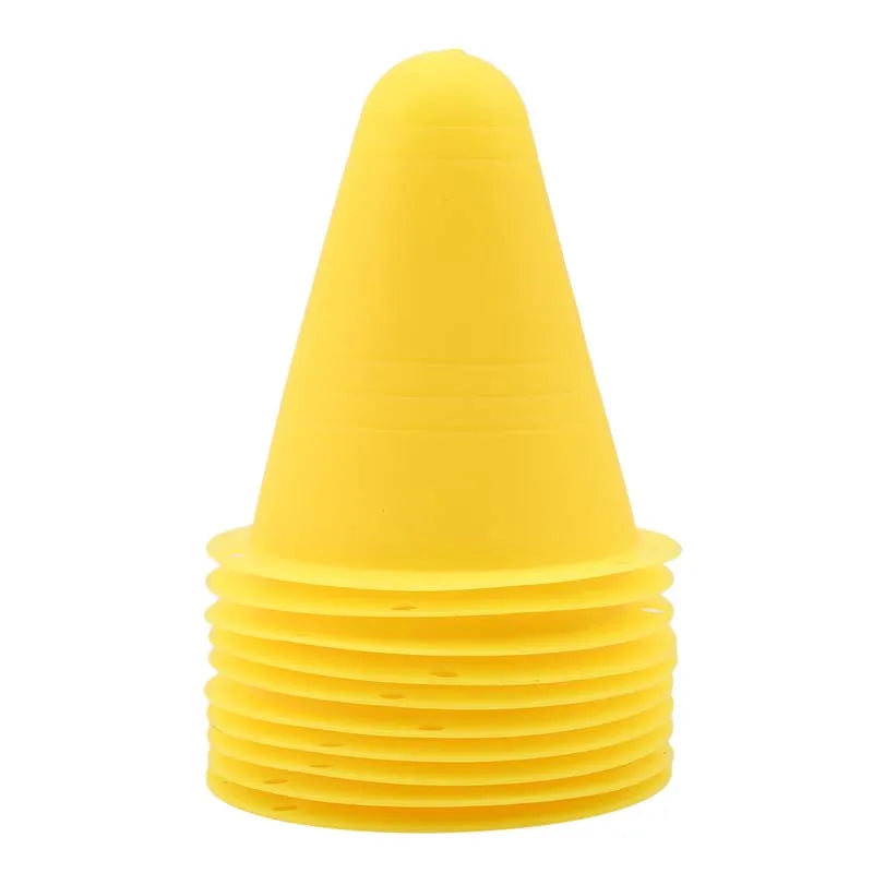 10er Set Trainingskegel – Weiche Sportmarkierungen für Fußball, Skaten, Rugby & Fitnessübungen Kaufschwan® Gelb