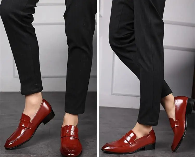 Herren Business-Loafer mit Spitze – Elegante Slip-On Lederschuhe | Formelle Freizeitschuhe für Frühjahr & Herbst im Sale Kaufschwan®