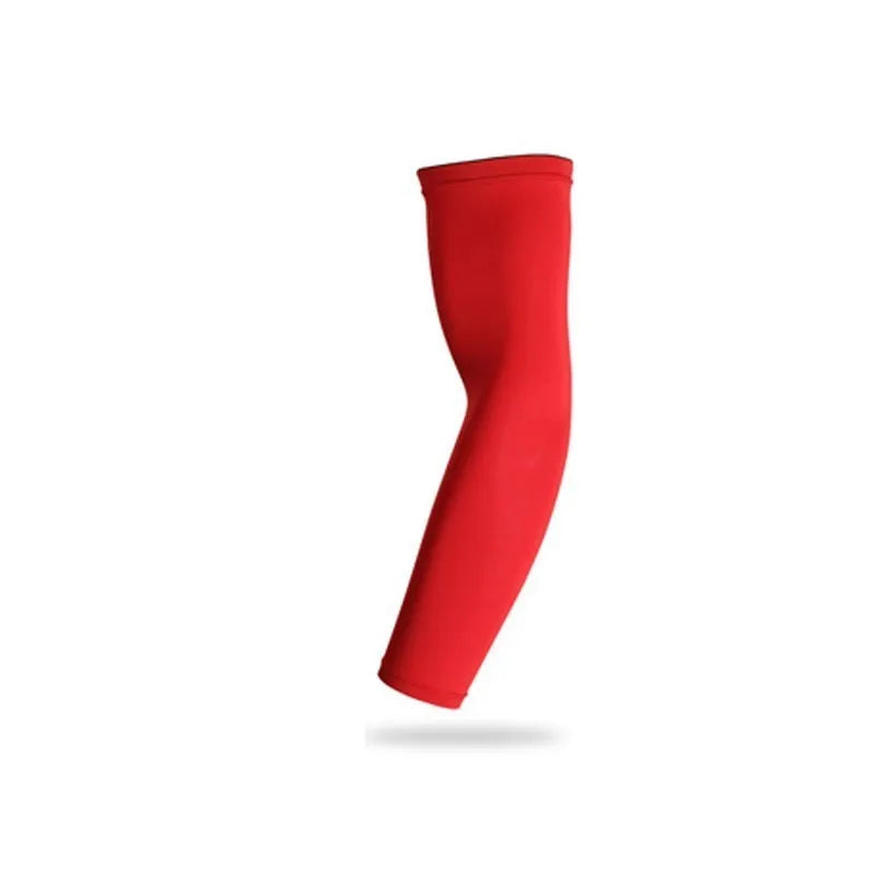1 Stück Sport Kompressions Armmanschette – UV Schutz Ärmel für Basketball, Laufen, Radfahren & Volleyball Kaufschwan® 1 Stück Rot M