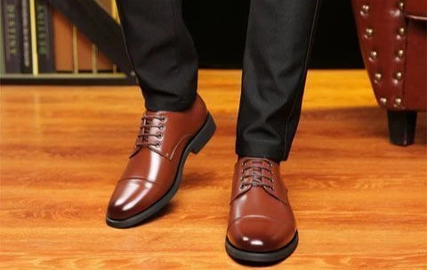 Herren Schnürschuhe mit Runder Spitze – Klassische Business- & Freizeitschuhe | Elegante Lederschuhe für Frühjahr & Herbst Kaufschwan®
