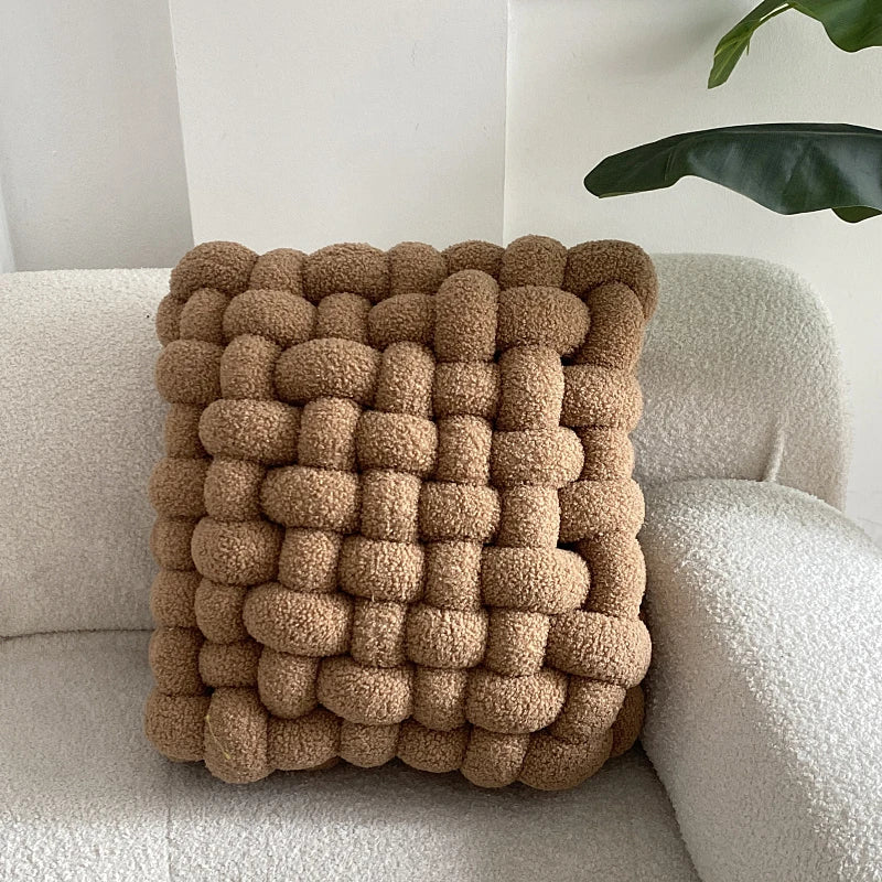 Luxuriöses Kissen für Wohnzimmer | Weicher Lammfell Dekokissen für Sofa & Stuhl | Komfortables Sitzkissen für Zuhause Kaufschwan®