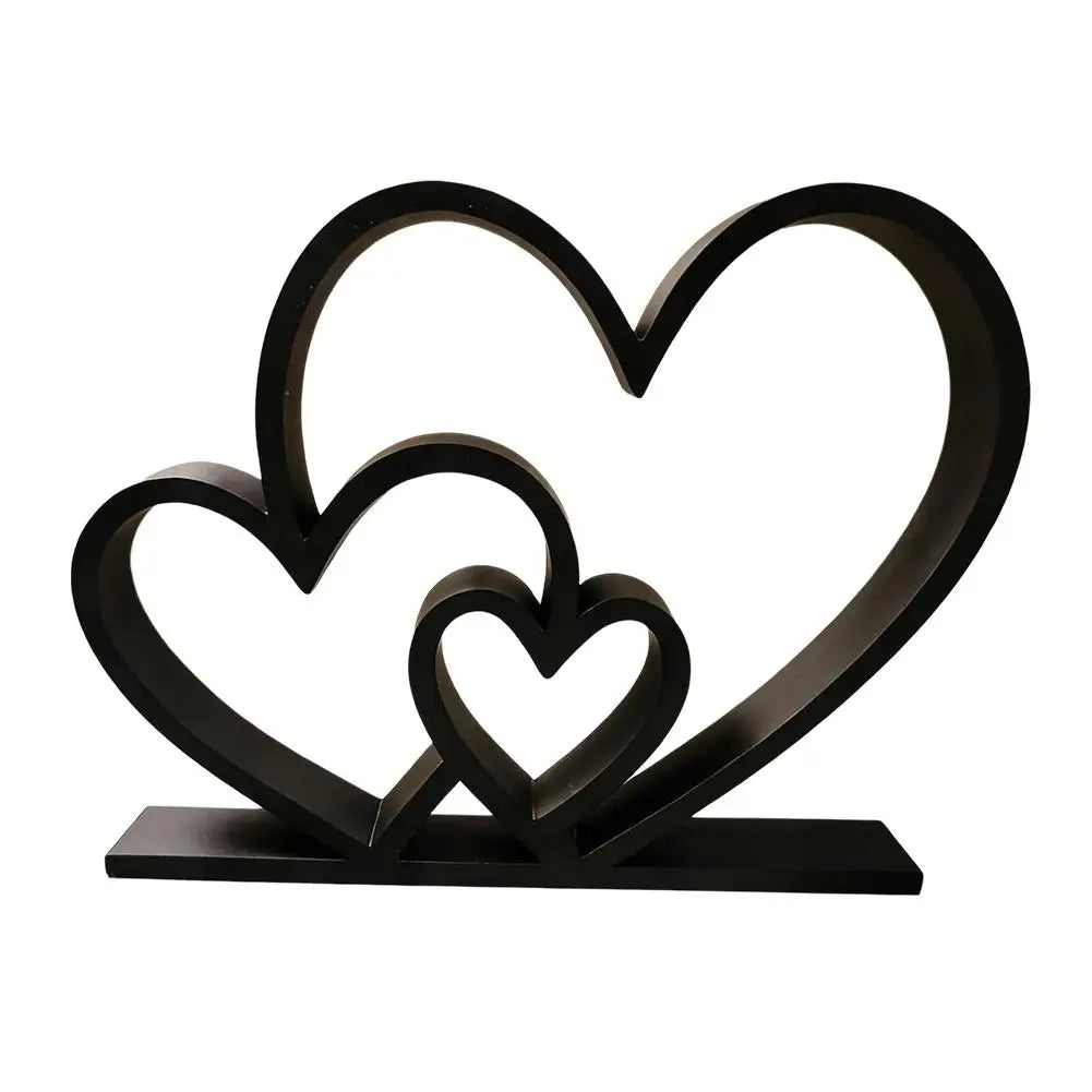 Herz Skulptur Valentinstag Geschenk – Schwarz Weiß Moderne Minimalistische Liebesdekoration für Regal und Tisch