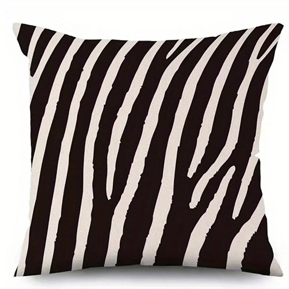 Schwarz-Weiß Zebra Muster Kissenbezüge | Dekorativer Bezug für Sofa, Auto & Schlafzimmer Kaufschwan®