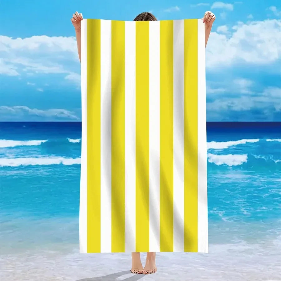 Mehrfarbige Gestreifte Strandtücher – Weiche & Saugfähige Handtücher für Strand, Bad & Pool | Bunte Sommer Handtücher für Sonnige Tage