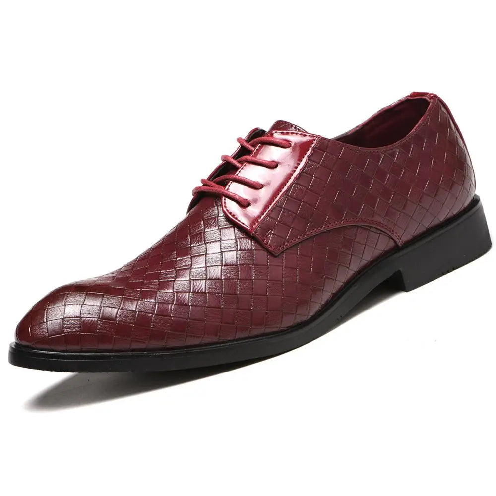 Herren Schnürschuhe Herbst/Winter – Elegante Spitzleder-Businessschuhe | Formelle Schuhe für Büro, Party & Feier zum Günstigen Preis Kaufschwan® Rotbraun 41