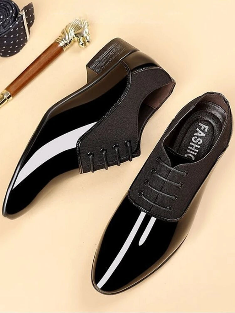 Herren Lackleder-Spitzschuhe – Elegante Luxus-Businessschuhe | Formelle Designer-Schuhe für Büro & Gesellschaft im Frühjahr & Herbst Kaufschwan®