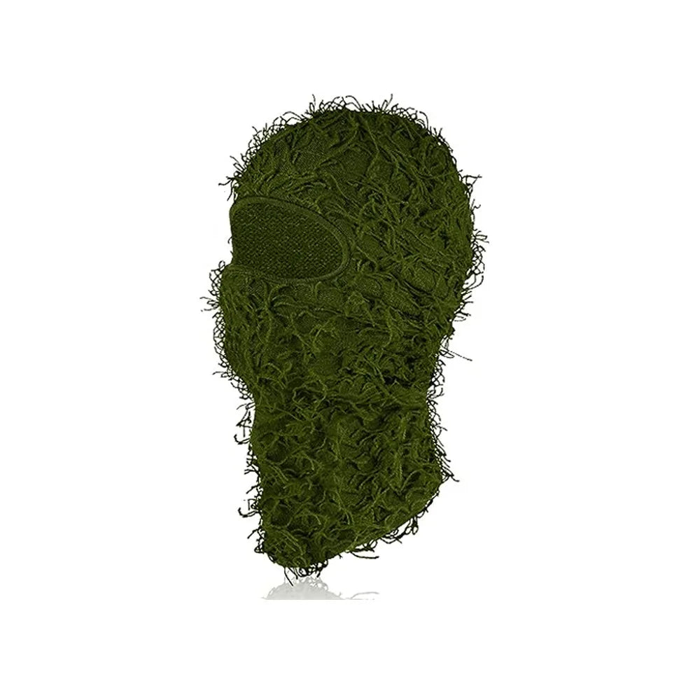 Motorrad Hip-Hop Balaclava – Gestrickte Vollgesichts-Skimütze im Used-Look | Damen Outdoor Camouflage Fuzzy Beanie Wintermütze