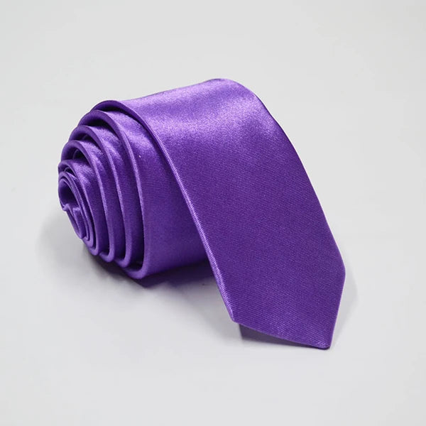 Herren Schmale Krawatte – 38 Farben Polyester-Krawatte | Elegante Einfarbige Cravate für Business, Büro & Formelle Anlässe Kaufschwan® Lila