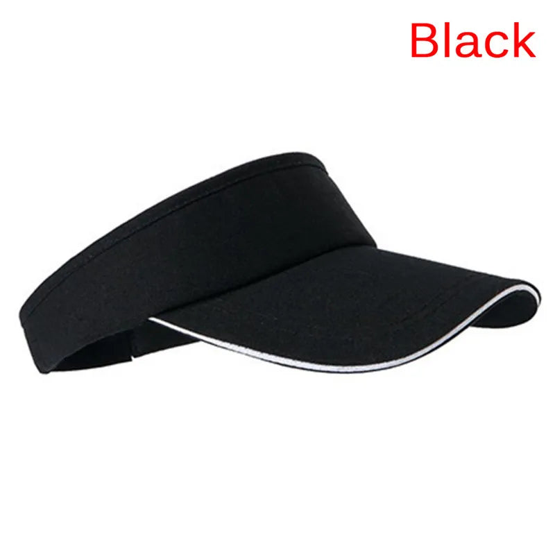 Tennis Visor Kappe für Damen & Herren – Verstellbare Sport Sonnenkappe | Leichte Lauf-, Strand- & Outdoor Tennis Mütze Kaufschwan® Schwarz