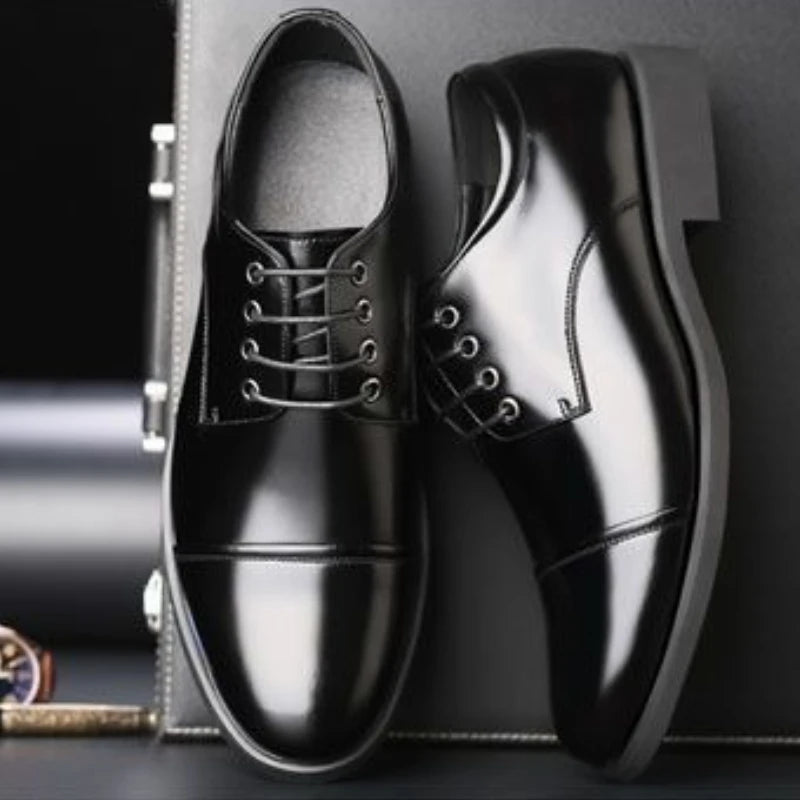 Herren Schnürschuhe mit Runder Spitze – Klassische Business- & Freizeitschuhe | Elegante Lederschuhe für Frühjahr & Herbst Kaufschwan®