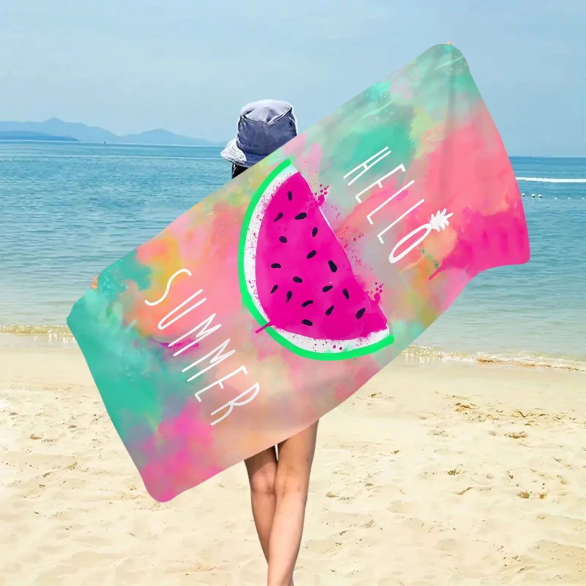 Großes Strandtuch mit Früchte-Print – Ultrafeines Mikrofaser Handtuch | Schnell Trocknend & Saugfähig für Strand, Urlaub & Camping