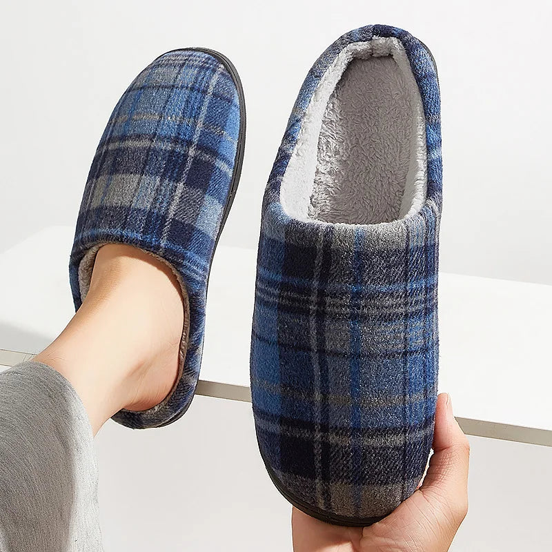 Herren Plüsch Hausschuhe | Bequeme Memory Foam Schuhe | Winter Warm & Weich Schlafzimmer Hausschuhe