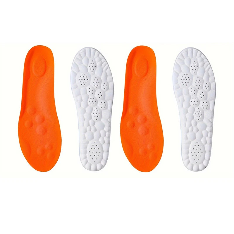Latex Sport Einlegesohlen – Weiche Orthopädische Fußgewölbestütze | 1/2/4 Paar | Atmungsaktive & Geruchshemmende Schuheinlagen Kaufschwan® 2 Paar-Orange EU37-38