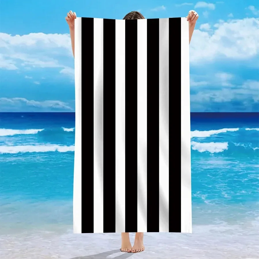 Mehrfarbige Gestreifte Strandtücher – Weiche & Saugfähige Handtücher für Strand, Bad & Pool | Bunte Sommer Handtücher für Sonnige Tage