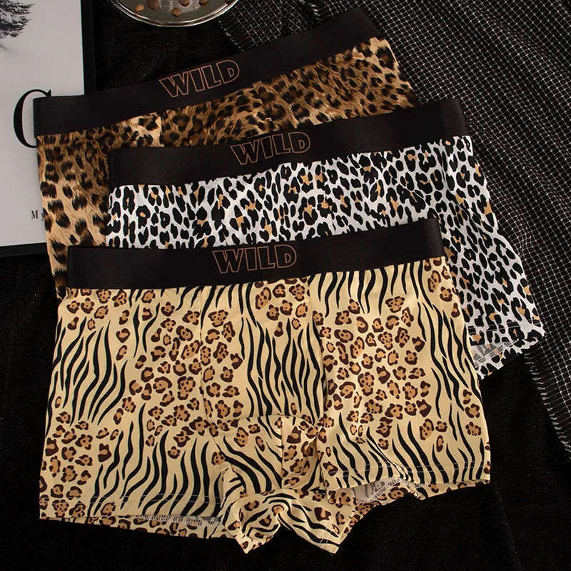 Leoparden-Print Herren Boxershorts | 1er oder 3er-Pack Bequeme Baumwollunterwäsche | Atmungsaktive Boxershorts | Größen M–XXL Kaufschwan® Gold Weiß Gelb M