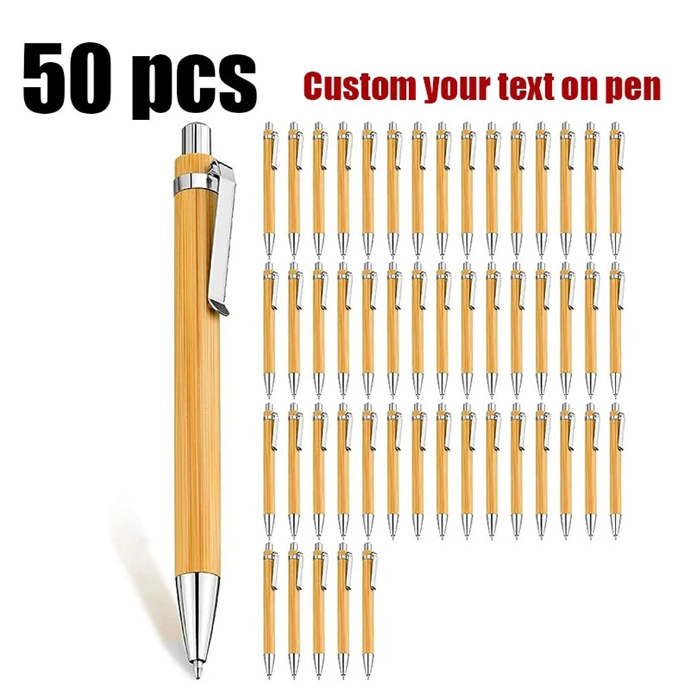 20–200 Stück Bambus-Kugelschreiber mit Gravur – Personalisierter Logo-Stift | Umweltfreundliches Geschenk für Hochzeit, Taufe & Baby-Party