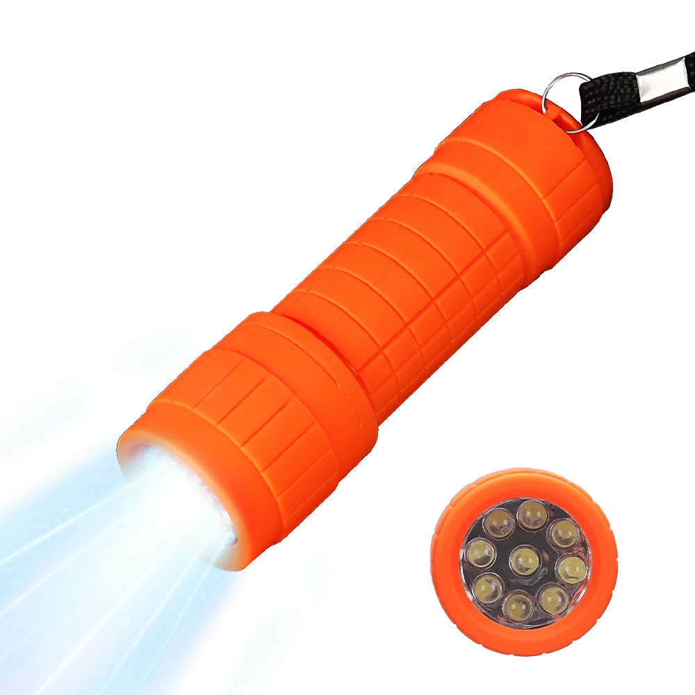 Multifunktionale Mini-Taschenlampe – Starke Lichtleistung | Tragbare Gummibeschichtete Lampe mit AAA-Batterie für Camping & Notfälle Kaufschwan® Orange 1 Stück
