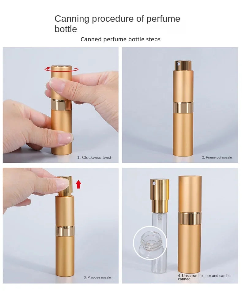 Perfume Refill Bottle 8ml Metal Aluminum Refillable Perfume Bottle Spray Bottle Portable Atomizer Perfume Travel Kaufschwan®