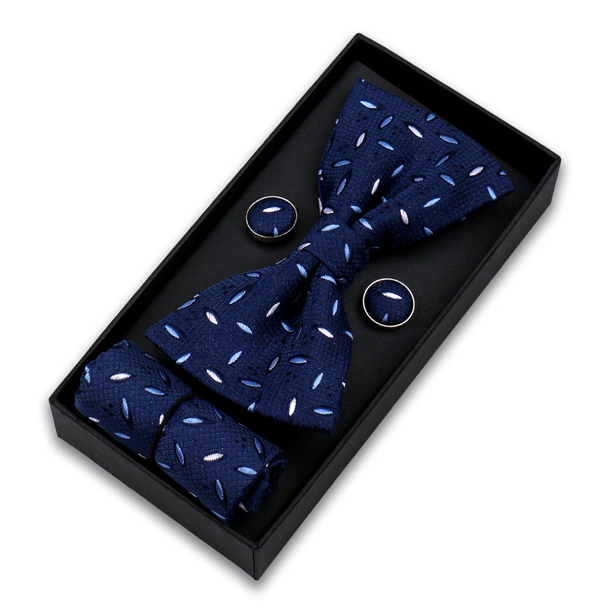 Herren Fliegen-Set – 3-teiliges Geschenkset mit Fliege, Einstecktuch & Manschettenknöpfen | Elegantes Rotes Accessoire für Business & Hochzeit