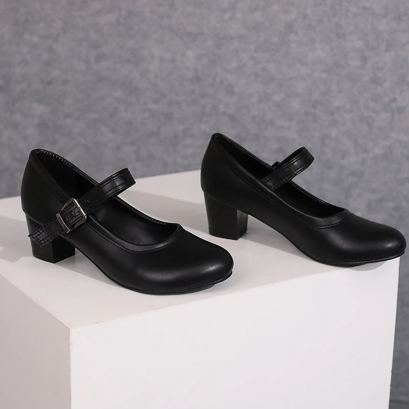 Damen Pumps mit Blockabsatz – Runde Spitze & 5 cm Absatz | Elegante Business-Schuhe für Büro & Karriere