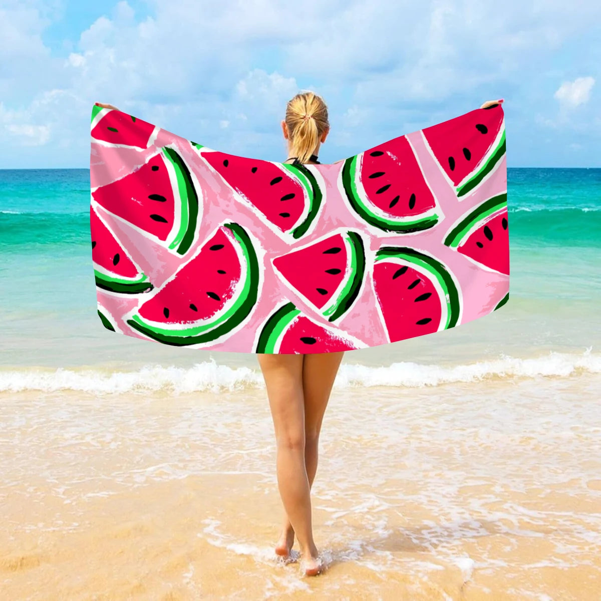 Großes Strandtuch mit Früchte-Print – Ultrafeines Mikrofaser Handtuch | Schnell Trocknend & Saugfähig für Strand, Urlaub & Camping