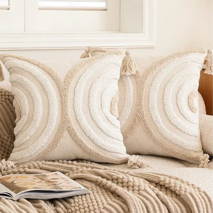 Verschiedene Kissenbezüge | Geometrisches Halbkreis Häkel-Dekokissenbezüge für Sofa & Wohnkultur Kaufschwan®