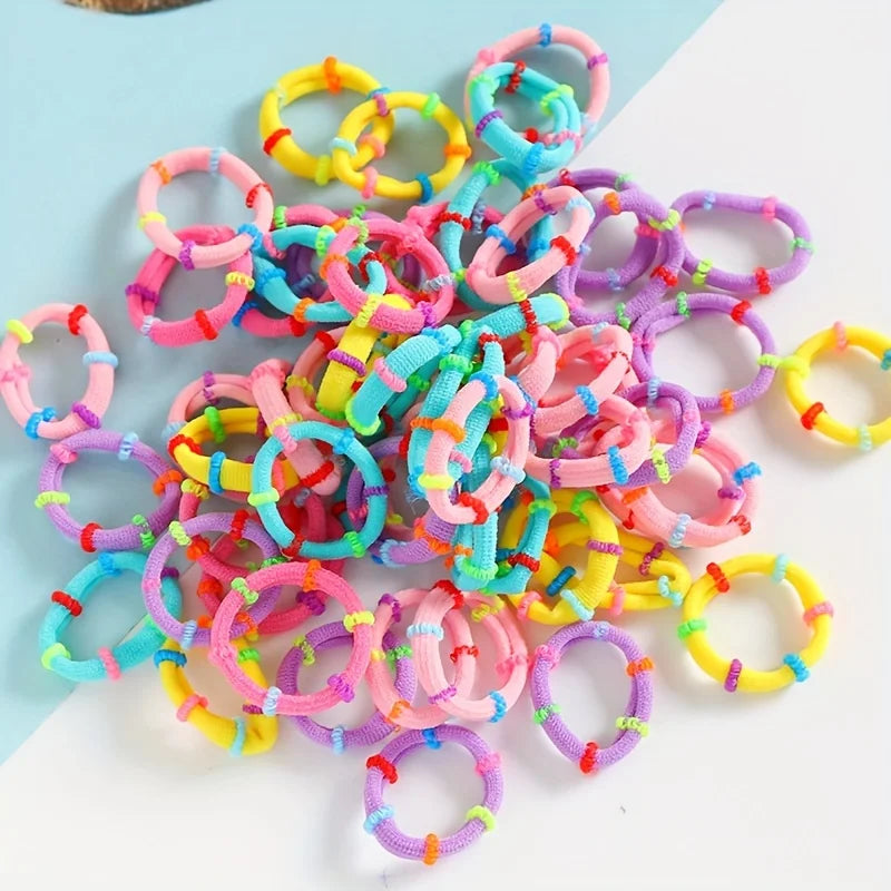 50/100/200/300 Stück Bunte Elastische Haargummis | Strapazierfähige Weiche Dehnbare Pferdeschwanzhalter für Damen & Mädchen | Großpackung Kaufschwan® 100 Stück
