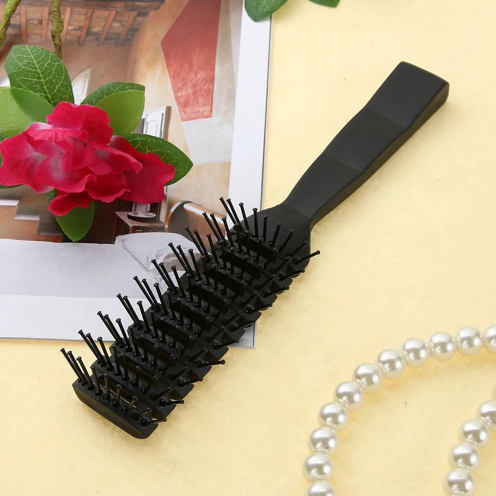 Professioneller Antistatischer Haarkamm – Schwarzer Rippengriffs Massage-Haarbürste | Styling-Tool für Damen & Herren