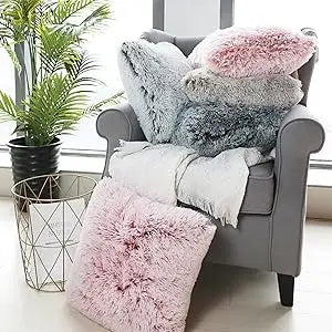 Luxuriöser Kunstfell Kissenbezug | Super Weich Flauschiger Bezug für Sofa, Bett, Stuhl & Wohnzimmer Dekor Kaufschwan®