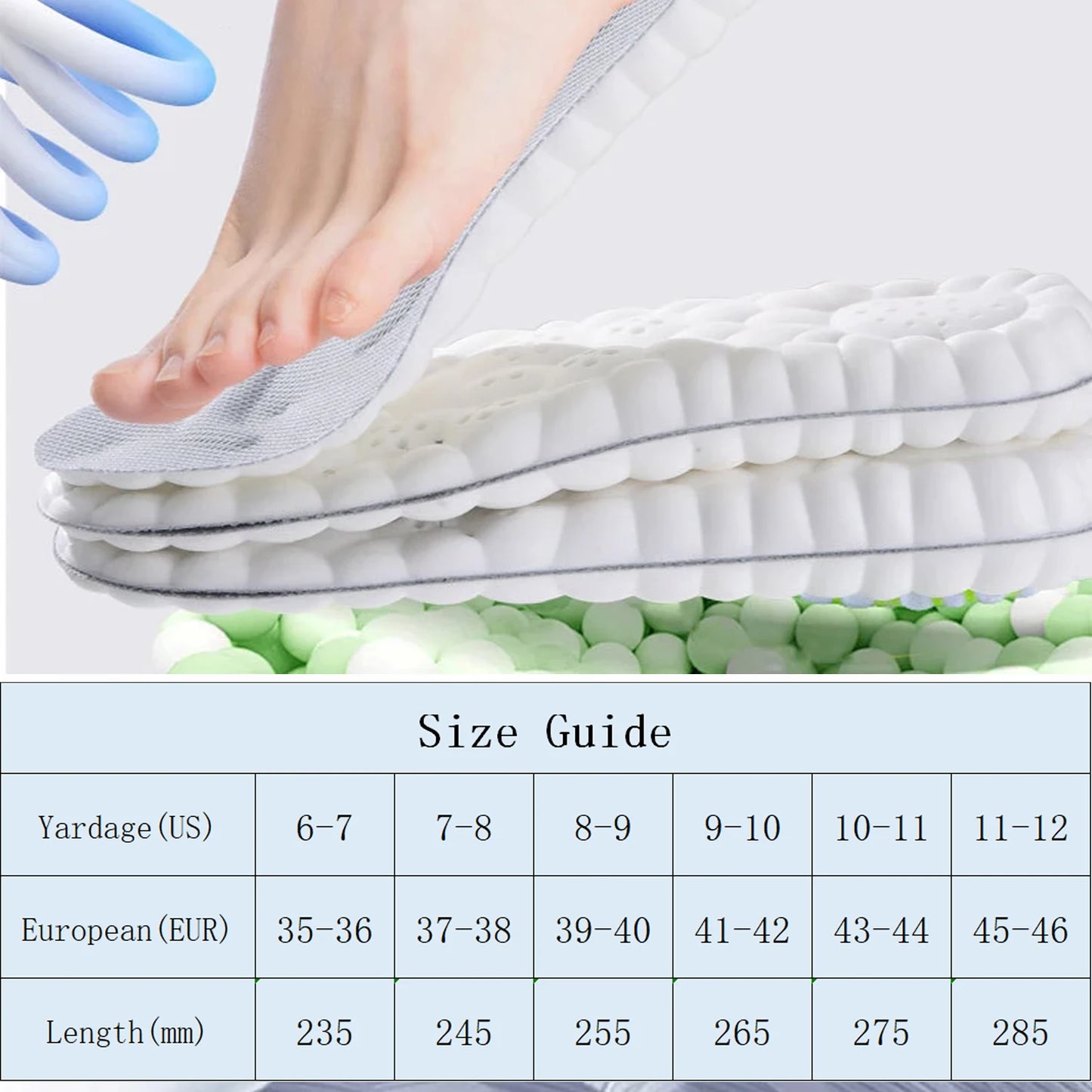 4D Massage Einlegesohlen | Superweiche Sportschuhe Sohlen mit Fußgewölbeunterstützung – Orthopädische Einlagen für Damen & Herren Kaufschwan®