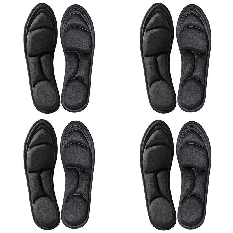 5D Massage Memory Foam Einlegesohlen – Orthopädische Atmungsaktive Schuheinlagen | 1/2/4/16 Paar | Komfort für Sport, Arbeit & Alltag Kaufschwan® 4 Paar-Schwarz EU35-36