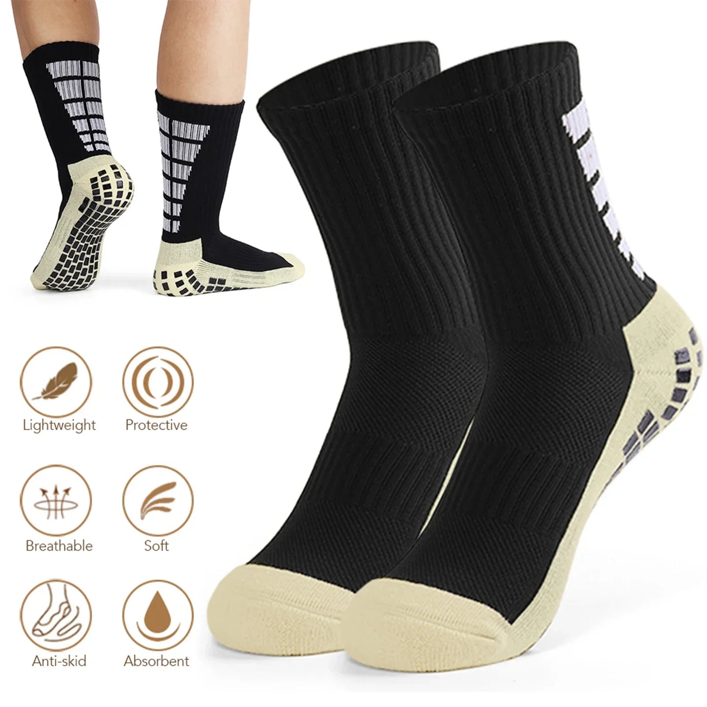 Herren Anti-Rutsch-Sportsocken | Fußball, Basketball, Volleyball, Laufen, Trekking & Wandern Kaufschwan®