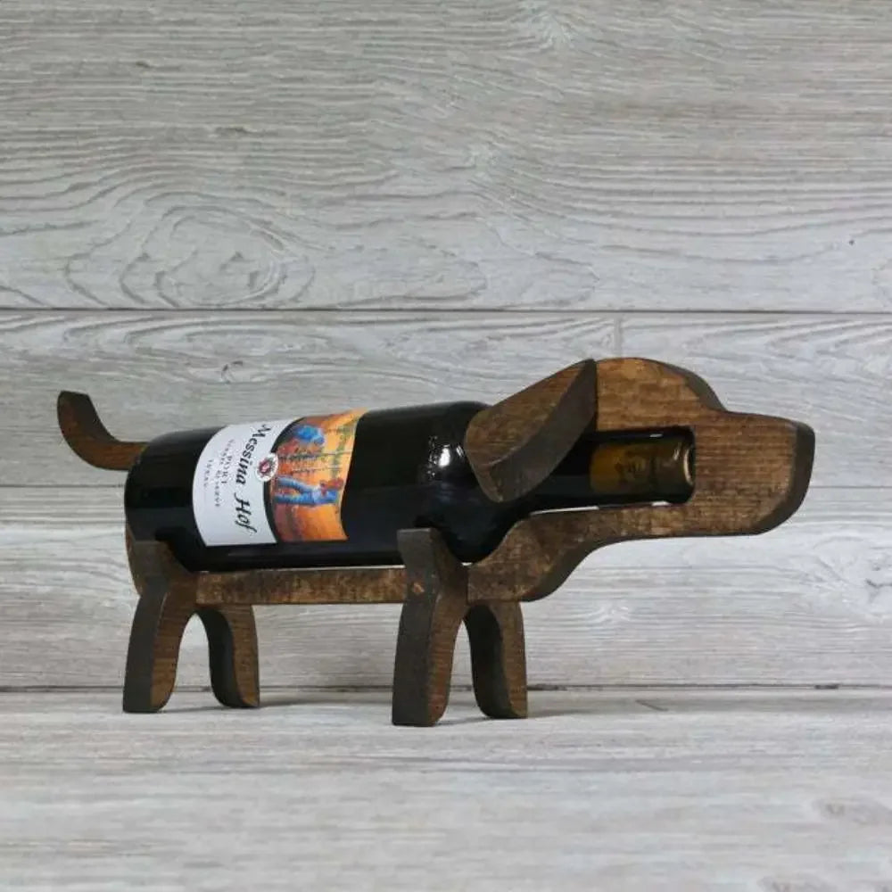 Niedlicher Schweinchen Weinflaschenhalter aus Holz – Kreativer Tier-Flaschenständer | Dekoratives Geschenk für Weinliebhaber & Partys