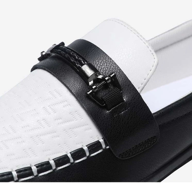 Herren Leder-Loafer – Klassische Runde Mokassins | Flache Slip-On Freizeitschuhe aus Weichem PU-Leder für Büro & Alltag Kaufschwan®