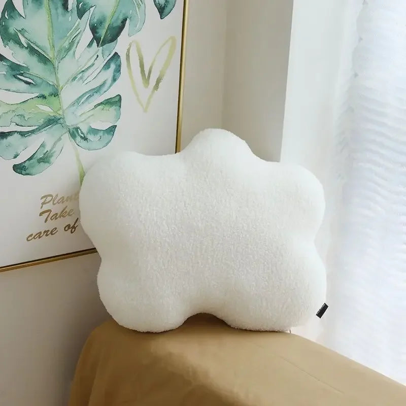 3D Samt Wolken Kissen | Weiches & Bequemes Rundkissen für Sofa Kaufschwan® Wolke 50x42cm