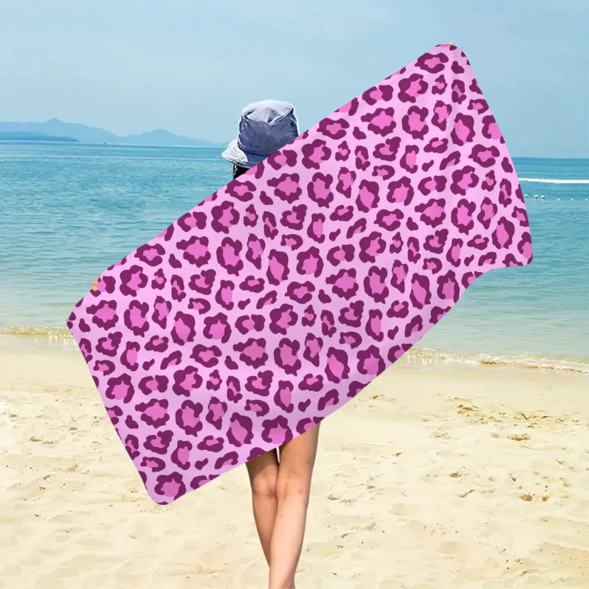 Modisches Strandtuch mit Leopardenmuster – Schnell Trocknend & Saugfähig | Multifunktionales Mikrofaser Handtuch für Sport, Schwimmen & Yoga