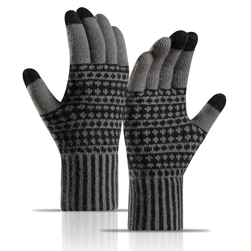 Einfache & Stilvolle Touchscreen Handschuhe – Warme Strickhandschuhe für Winter | Kältebeständige Fahrrad- & Outdoorhandschuhe für Damen & Herren Kaufschwan® Grau Einheitsgröße