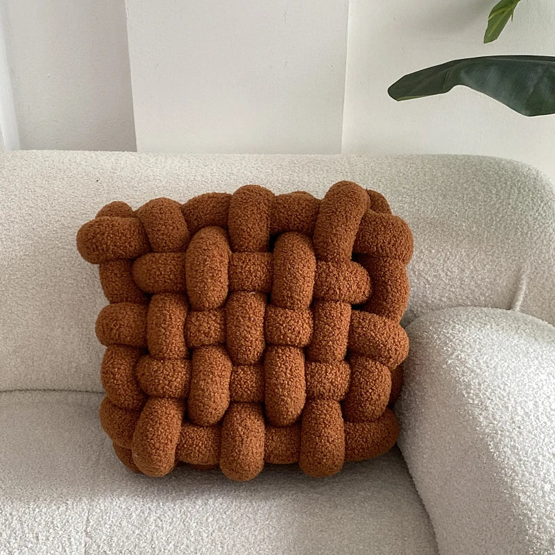 Luxuriöses Kissen für Wohnzimmer | Weicher Lammfell Dekokissen für Sofa & Stuhl | Komfortables Sitzkissen für Zuhause